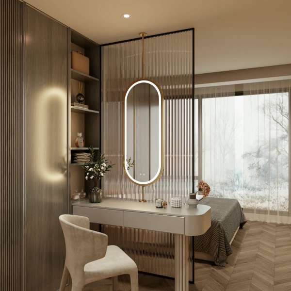 Hanging Oval Led Bathroom Mirror